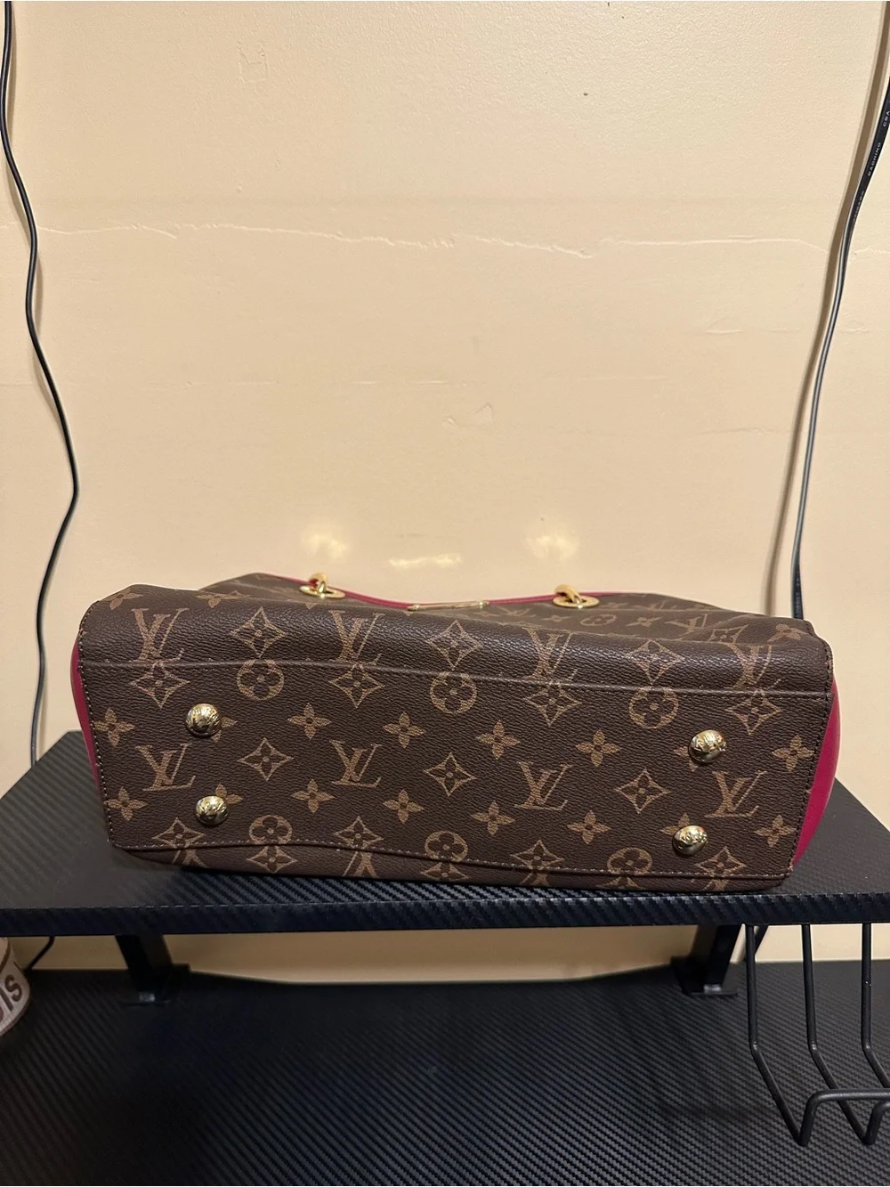 Brown and pink satchel